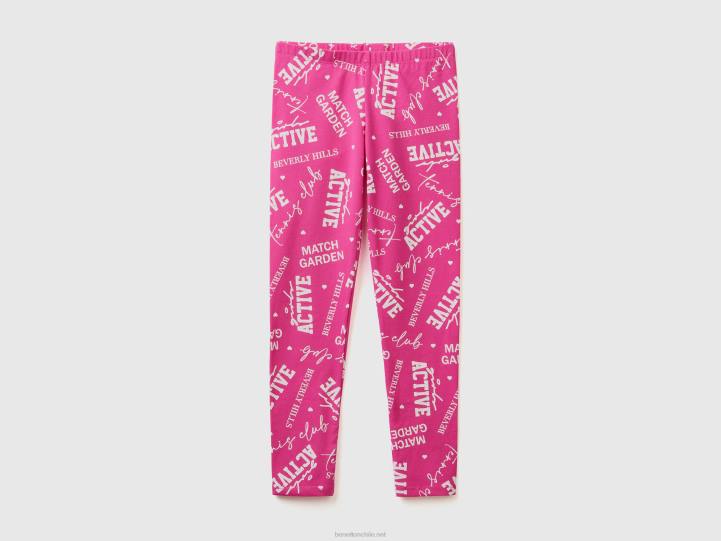 leggins con estampado estampado NHBF2600 fucsia niños Benetton