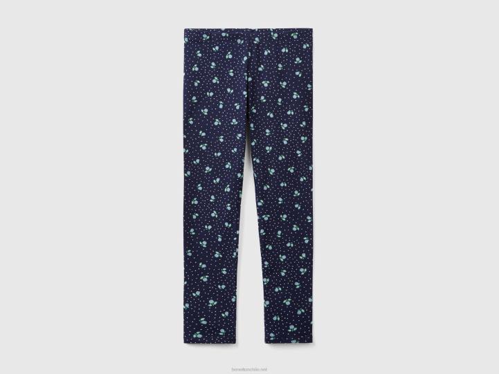 leggins con estampado estampado NHBF2615 azul oscuro niños Benetton