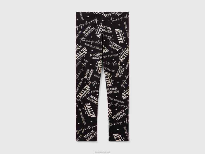leggins con estampado estampado NHBF2616 negro niños Benetton