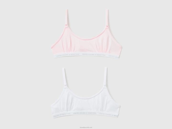 dos sujetadores de algodón elástico NHBF2786 multicolor niños Benetton