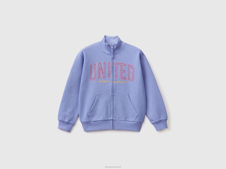 sudadera con cremallera y cuello NHBF5314 bígaro niños Benetton