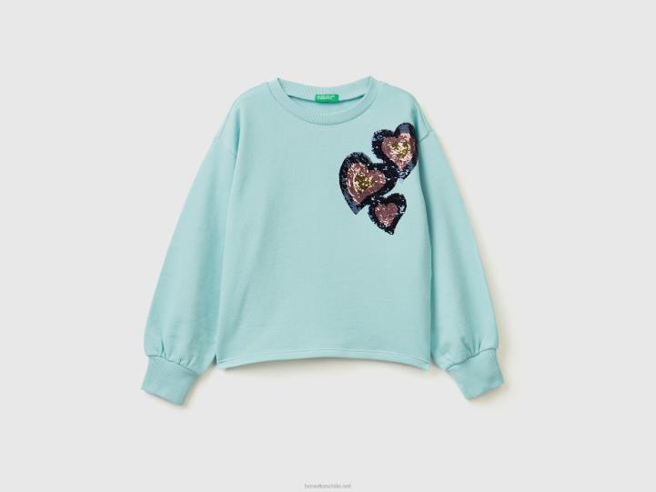 sudadera con lentejuelas reversibles NHBF2558 agua niños Benetton