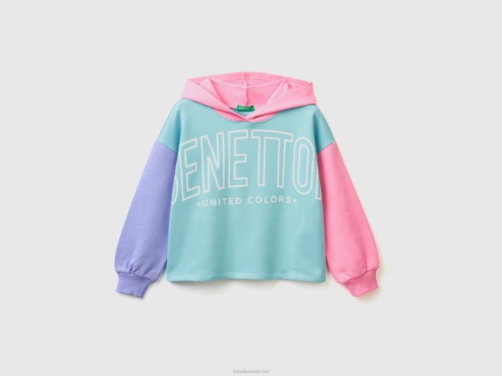 sudadera corta con capucha NHBF2507 multicolor niños Benetton