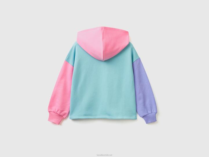 sudadera corta con capucha NHBF5352 multicolor niños Benetton