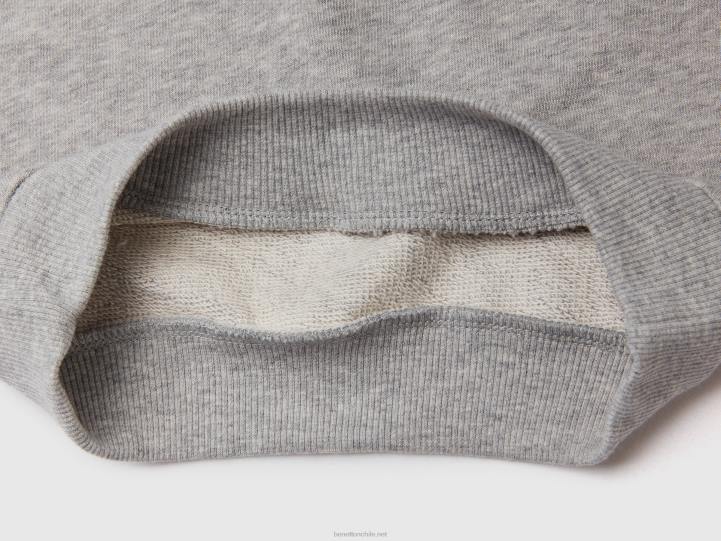 sudadera corta con diseño colour block NHBF2541 gris niños Benetton