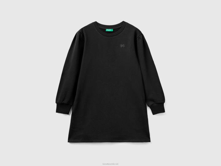 vestido con mangas globo NHBF5375 negro niños Benetton