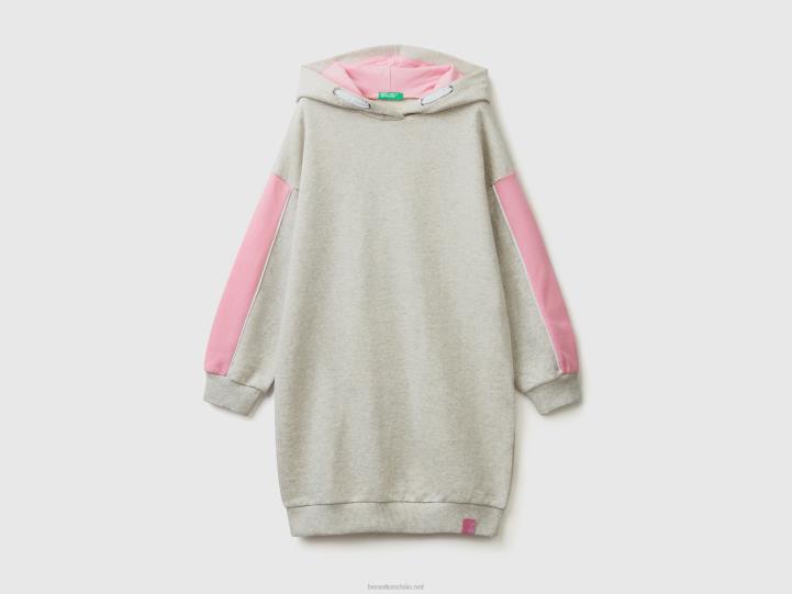 vestido estilo sudadera midi NHBF2574 gris claro niños Benetton