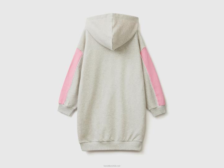 vestido estilo sudadera midi NHBF5360 gris claro niños Benetton