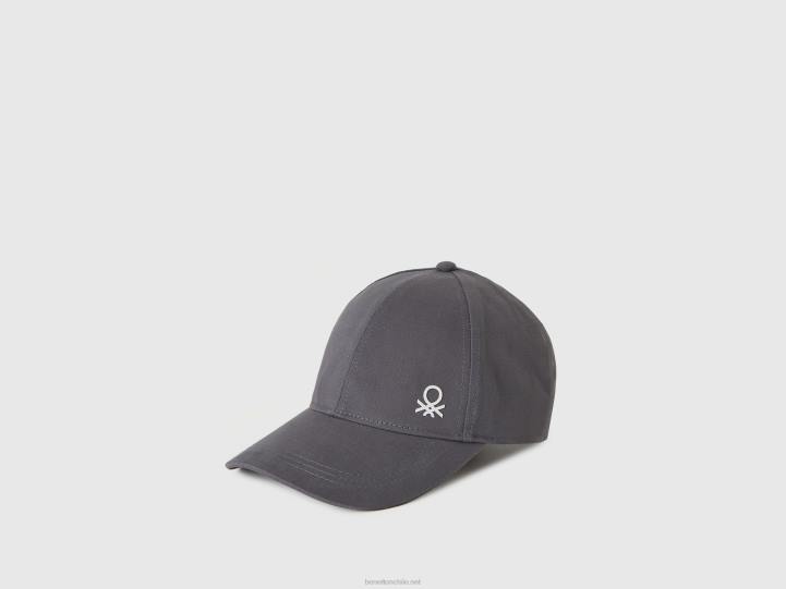 sombrero de algodón con ala NHBF2087 gris oscuro niños Benetton