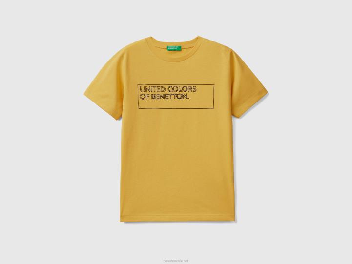 Camiseta 100% algodón con logo NHBF4808 amarillo niños Benetton
