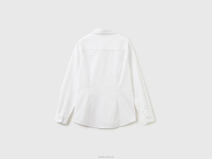camisa de manga larga ajustada NHBF1804 blanco niños Benetton