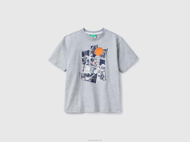 camiseta con estampado de foto de mermelada espacial NHBF1761 gris claro niños Benetton