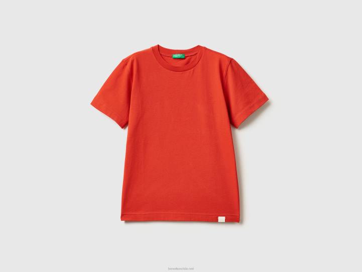 camiseta de algodón orgánico NHBF4805 rojo niños Benetton