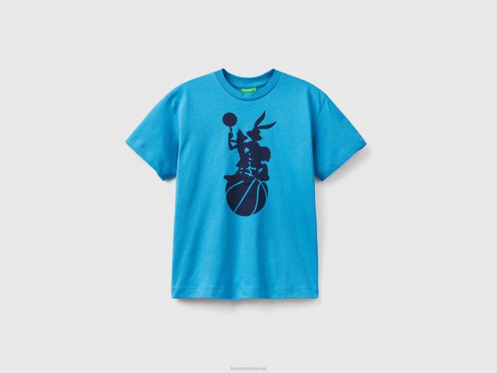 camiseta de manga corta de mermelada espacial NHBF1793 turquesa niños Benetton