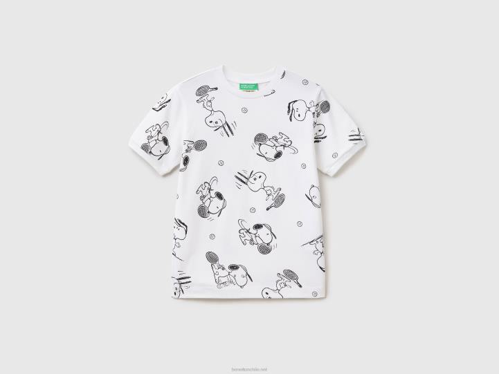 camiseta de manga corta snoopy NHBF1697 blanco niños Benetton
