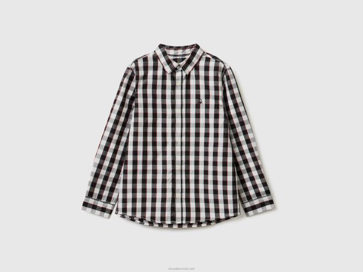 playera deportiva 100% algodón NHBF1755 negro niños Benetton