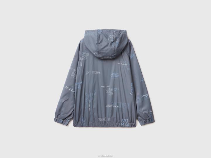 chamarra estampada "rain defender" NHBF4761 gris niños Benetton