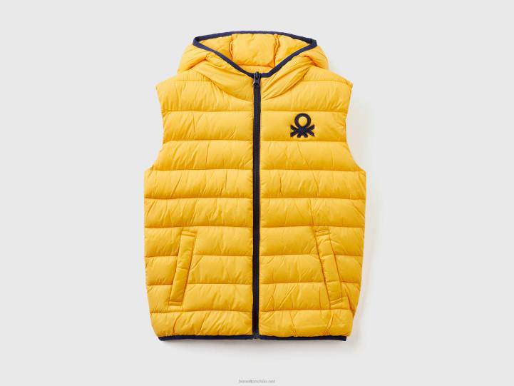 chaqueta acolchada con capucha NHBF1632 amarillo niños Benetton