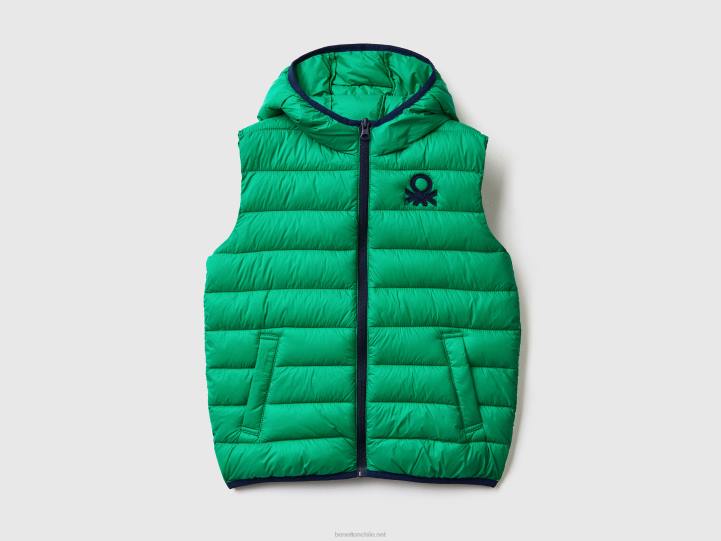 chaqueta acolchada con capucha NHBF1636 verde niños Benetton