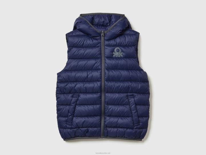 chaqueta acolchada con capucha NHBF1640 azul oscuro niños Benetton