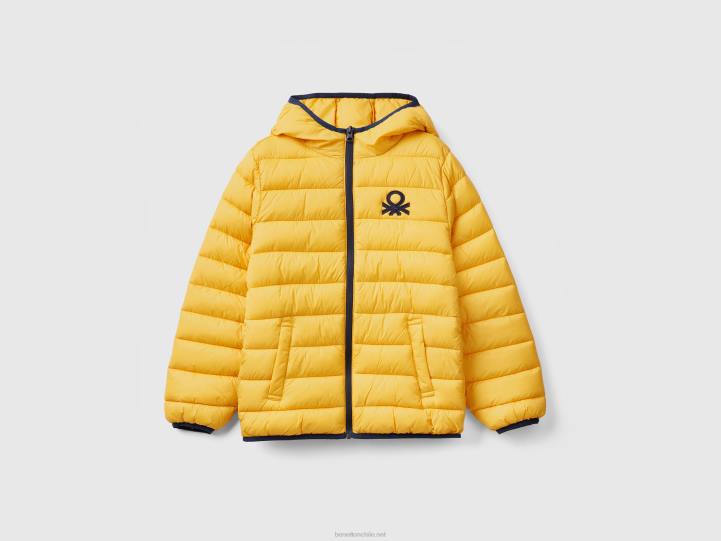chaqueta acolchada con capucha NHBF4736 amarillo niños Benetton