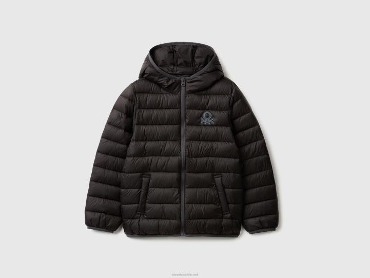 chaqueta acolchada con capucha NHBF4757 negro niños Benetton