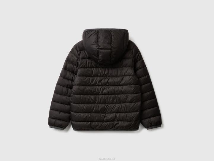 chaqueta acolchada con capucha NHBF4757 negro niños Benetton
