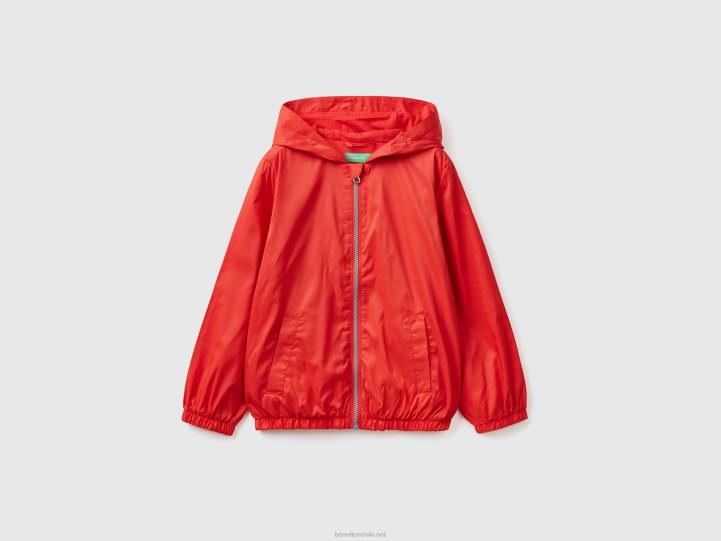 chaqueta ligera con capucha NHBF1624 rojo niños Benetton
