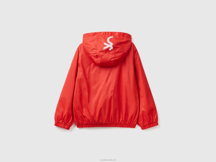 chaqueta ligera con capucha NHBF1624 rojo niños Benetton