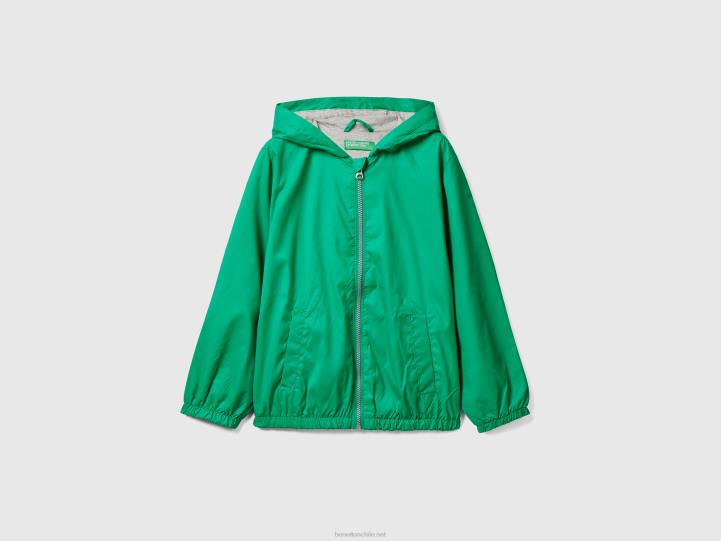 chaqueta ligera con capucha NHBF1628 verde niños Benetton