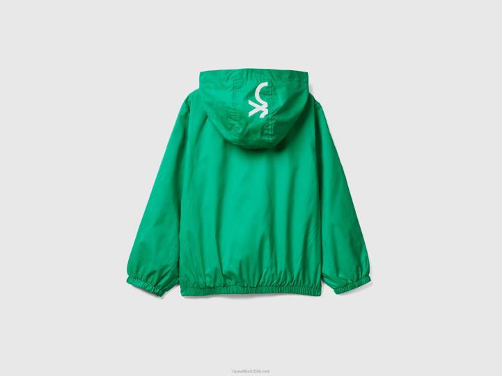 chaqueta ligera con capucha NHBF1628 verde niños Benetton