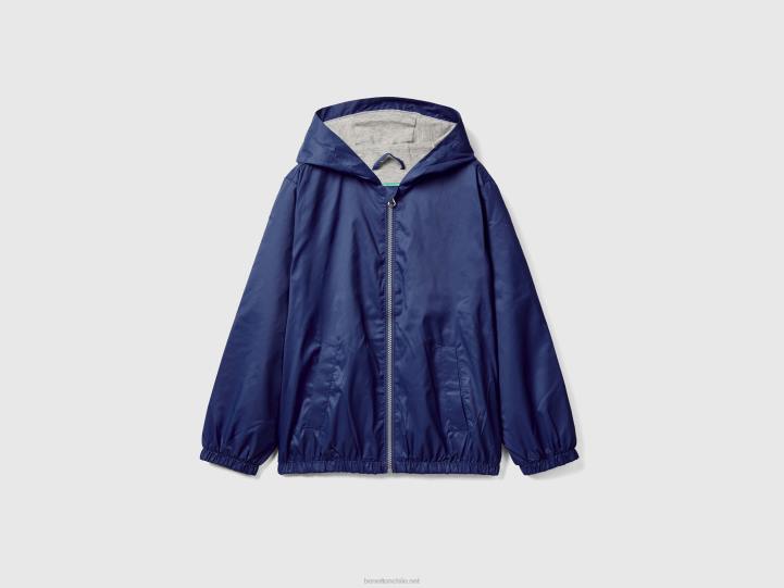 chaqueta ligera con capucha NHBF1646 azul oscuro niños Benetton