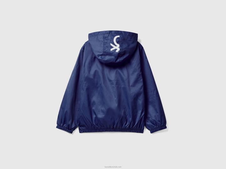 chaqueta ligera con capucha NHBF1646 azul oscuro niños Benetton