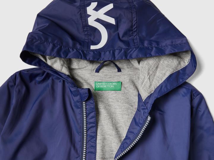 chaqueta ligera con capucha NHBF1646 azul oscuro niños Benetton