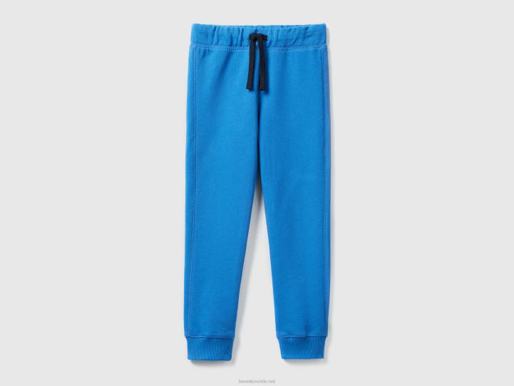 Pantalones de chándal 100% algodón NHBF1912 azul brillante niños Benetton