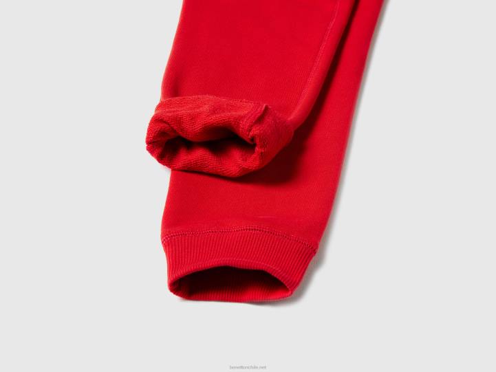 Pantalones de chándal 100% algodón NHBF4917 rojo niños Benetton