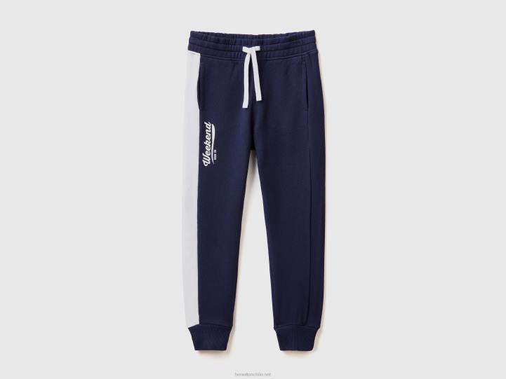 joggers con banda en contraste NHBF1911 azul oscuro niños Benetton