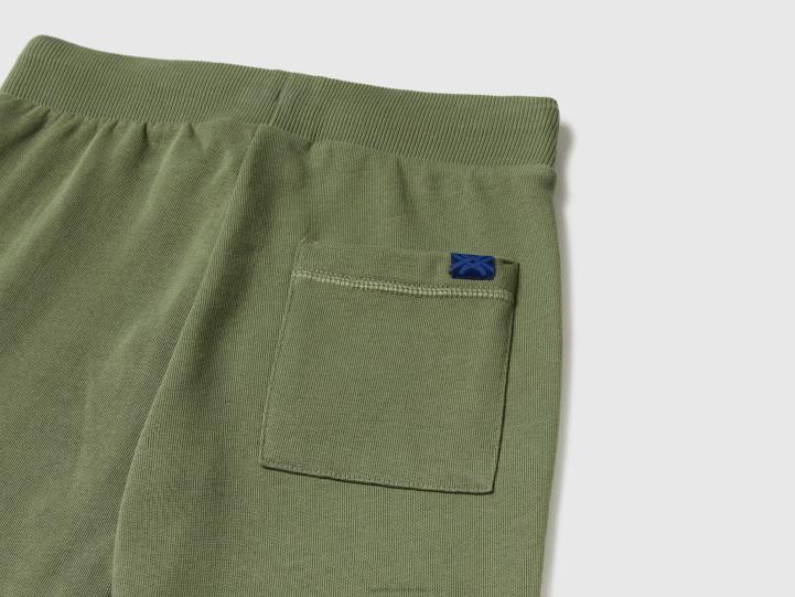 pantalones deportivos con cordón NHBF1917 verde militar niños Benetton