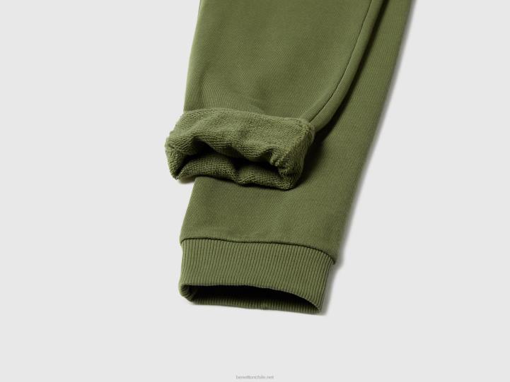pantalones deportivos con cordón NHBF1917 verde militar niños Benetton