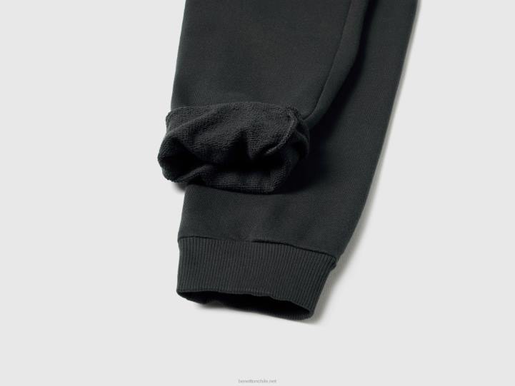 pantalones deportivos con cordón NHBF1945 negro niños Benetton