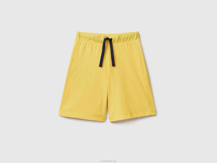 Bermudas 100% algodón NHBF1956 amarillo niños Benetton