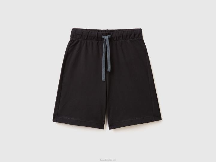 Bermudas 100% algodón NHBF1957 negro niños Benetton