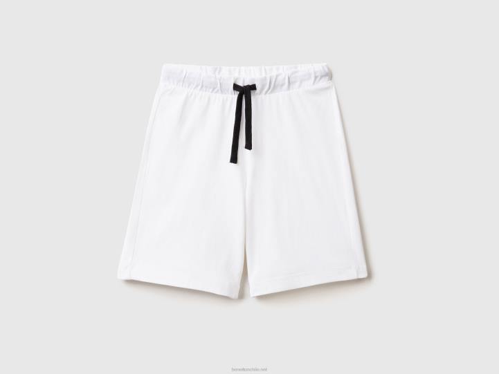 Bermudas 100% algodón NHBF1979 blanco niños Benetton
