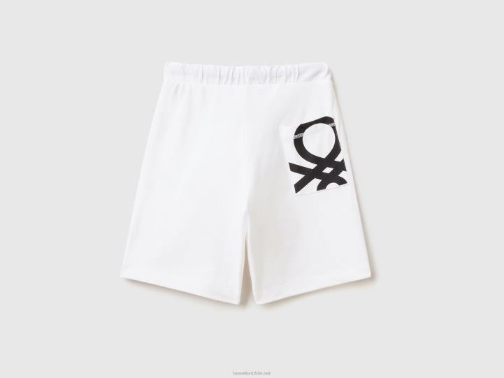 Bermudas 100% algodón NHBF1979 blanco niños Benetton