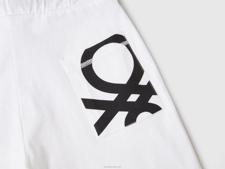 Bermudas 100% algodón NHBF1979 blanco niños Benetton