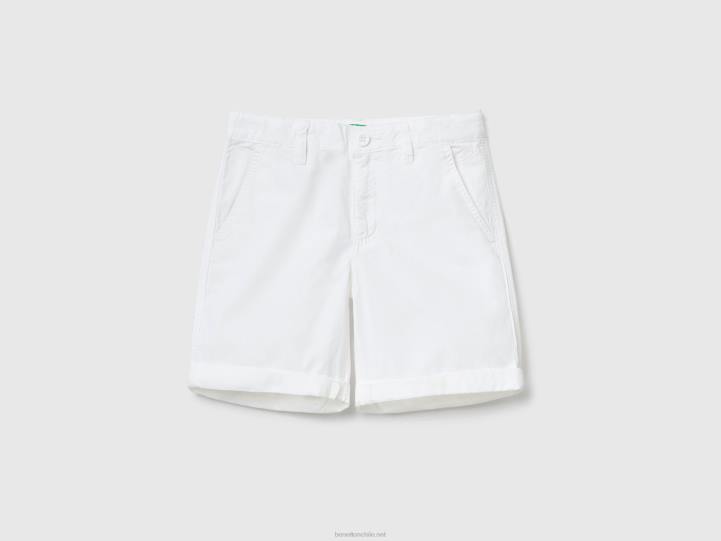 bermudas de puro algodón NHBF4958 blanco niños Benetton