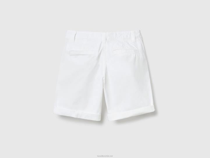 bermudas de puro algodón NHBF4958 blanco niños Benetton