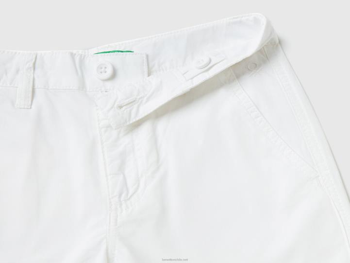 bermudas de puro algodón NHBF4958 blanco niños Benetton