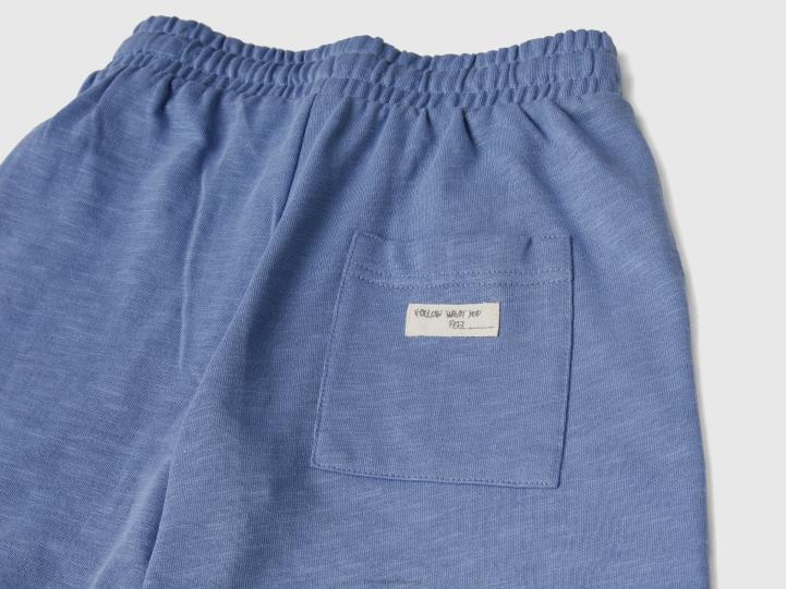 bermudas en sudadera ligera NHBF1905 fuerza aérea azul niños Benetton