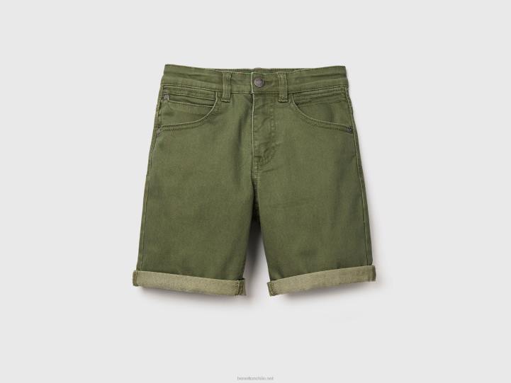 bermudas slim fit NHBF1978 verde militar niños Benetton